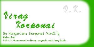 virag korponai business card